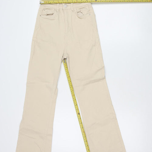 Stradivarius Women’s Beige Straight Jeans Size 6 Regular Fit