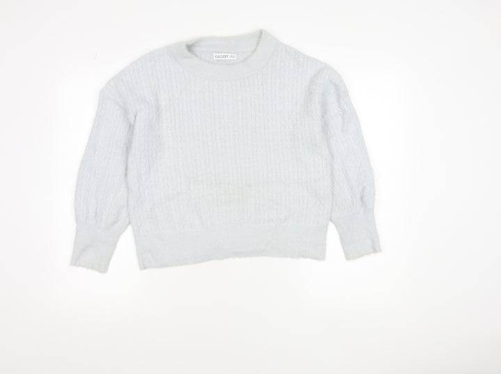 Gallery Women’s Light Blue Cable Knit Pullover Jumper Size S