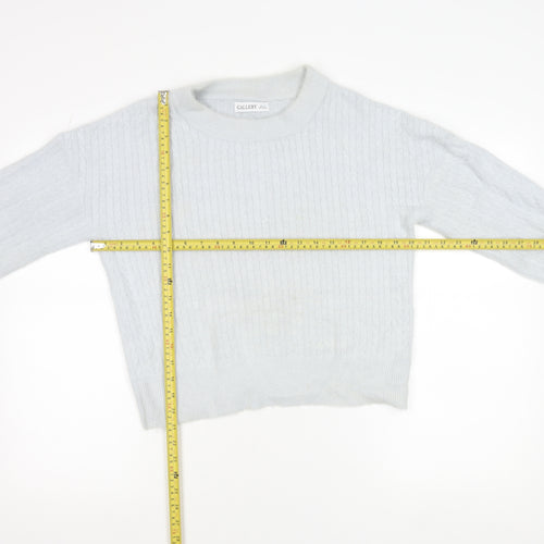 Gallery Women’s Light Blue Cable Knit Pullover Jumper Size S