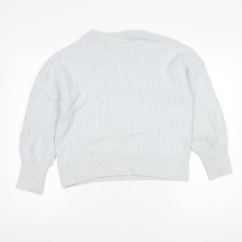 Gallery Women’s Light Blue Cable Knit Pullover Jumper Size S