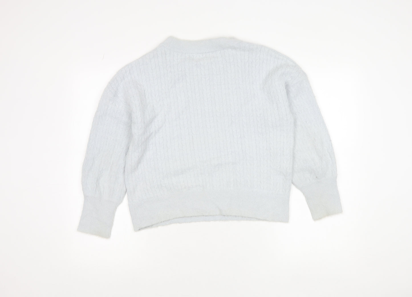 Gallery Women’s Light Blue Cable Knit Pullover Jumper Size S