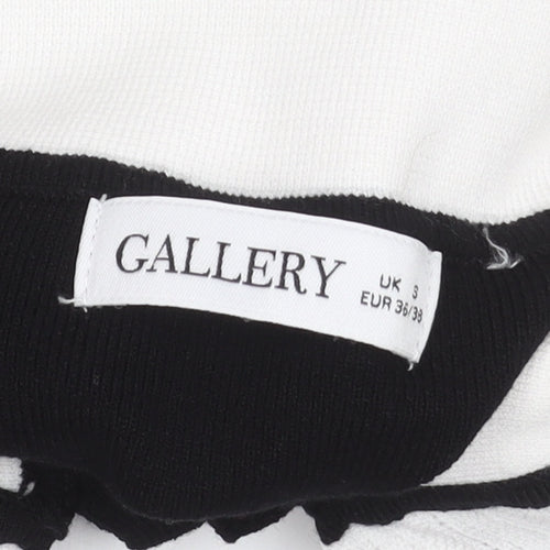 Gallery Women's Black Collared Henley Knit Jumper Size S