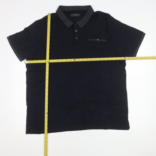 Marks and Spencer Men's Dark Navy 2XL Cotton Stretch Polo Shirt