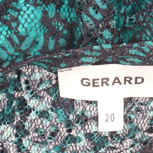 Gerard Women's Green Lace Long Sleeve V-Neck Tunic Blouse Size 20