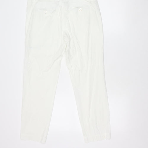 Marella Women’s White Chino Trousers Size 14 Cotton Blend Lightweight
