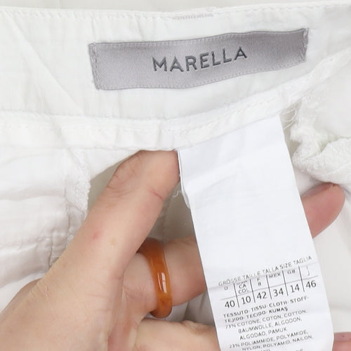 Marella Women’s White Chino Trousers Size 14 Cotton Blend Lightweight