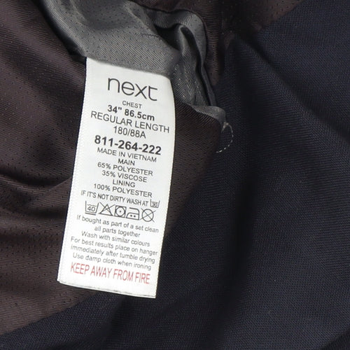 Next Men's Black 34 Regular Fit Single-Breasted Blazer