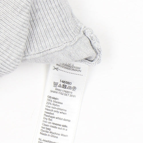 Monsoon Women’s Grey Beaded Knit Jumper Size M Boat Neck Long Sleeve