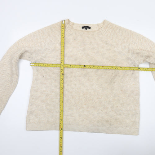 Mystify Womens Beige XL Pullover Knit Jumper Herringbone Crew Neck