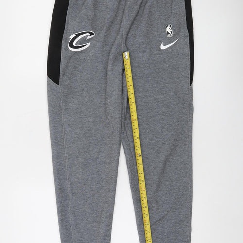 Nike Boys Grey NBA Dri-FIT Jogger Trousers Size L Moisture Wicking Activewear