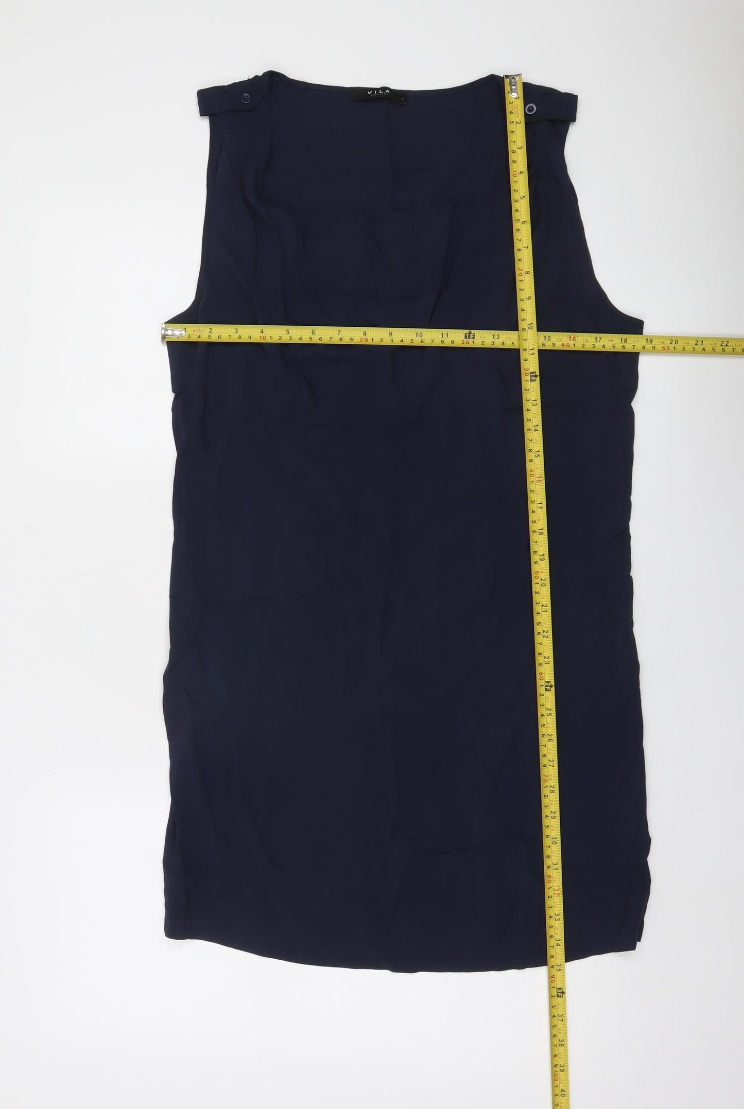 Vila Women’s Blue Sleeveless Shift Dress Size S