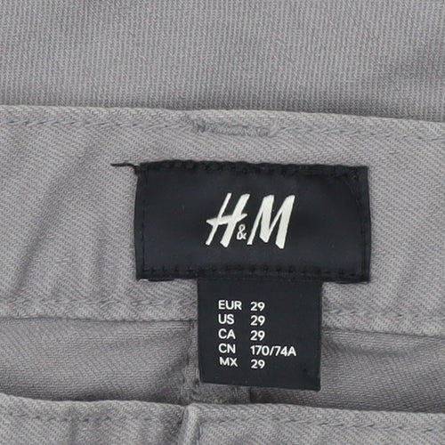 H&M Men's Grey Slim Fit Chino Trousers Size 29