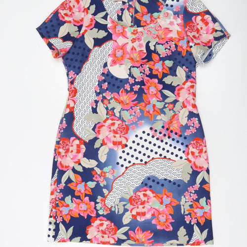 R.O.B. Women’s Multicoloured Floral Short Shift Dress Size 14