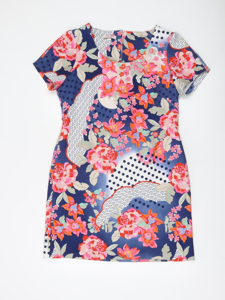 R.O.B. Women’s Multicoloured Floral Short Shift Dress Size 14