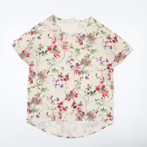 Vero Moda Women's Beige Floral Chiffon Blouse XS