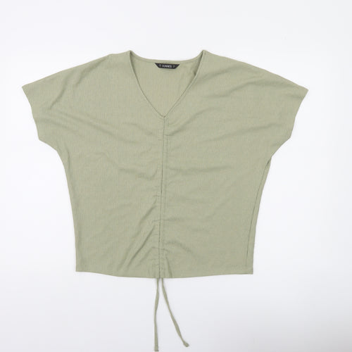 Dunnes Women’s Green V-Neck Cropped Drawstring Top Size S