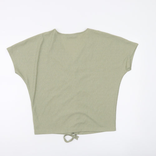 Dunnes Women’s Green V-Neck Cropped Drawstring Top Size S