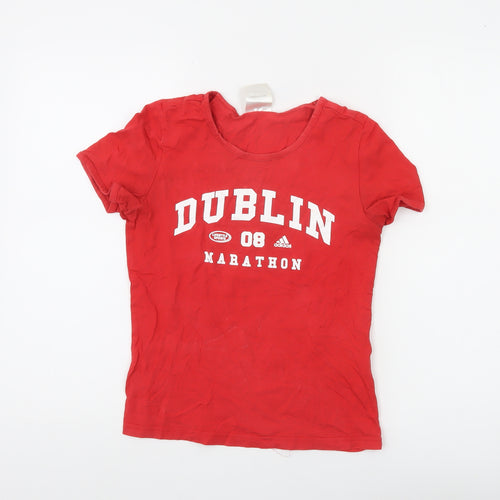 Adidas Women's Red Dublin Marathon 08 T-Shirt Size 8