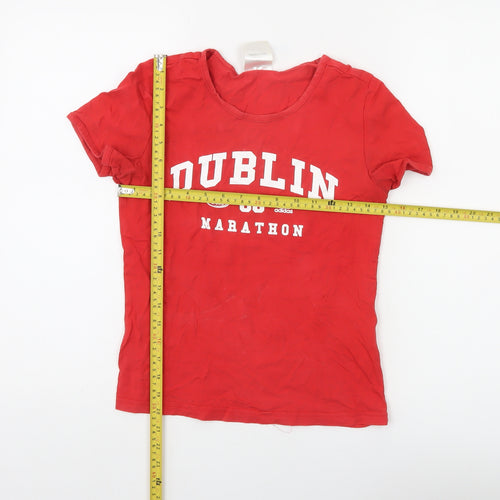 Adidas Women's Red Dublin Marathon 08 T-Shirt Size 8