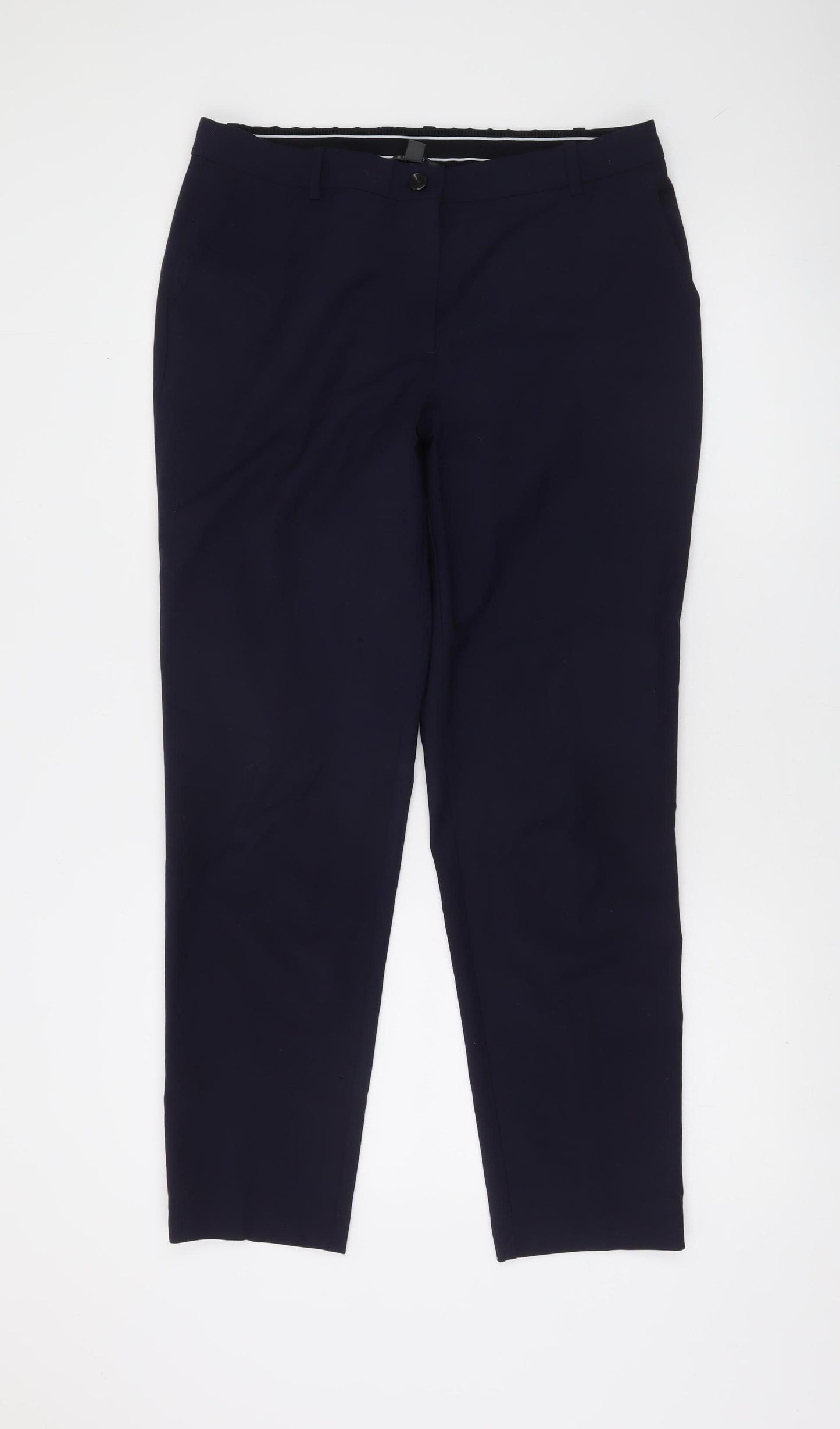 Esprit Women’s Navy Blue Slim Ankle Trousers Size 14