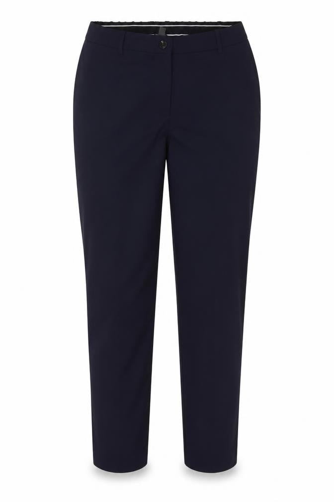 Front view of ESPRIT Women’s Navy Blue Slim Ankle Trousers, size UK 14