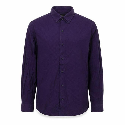 Next Men’s Purple Slim Fit Long Sleeve Cotton Button-Up Shirt Size L