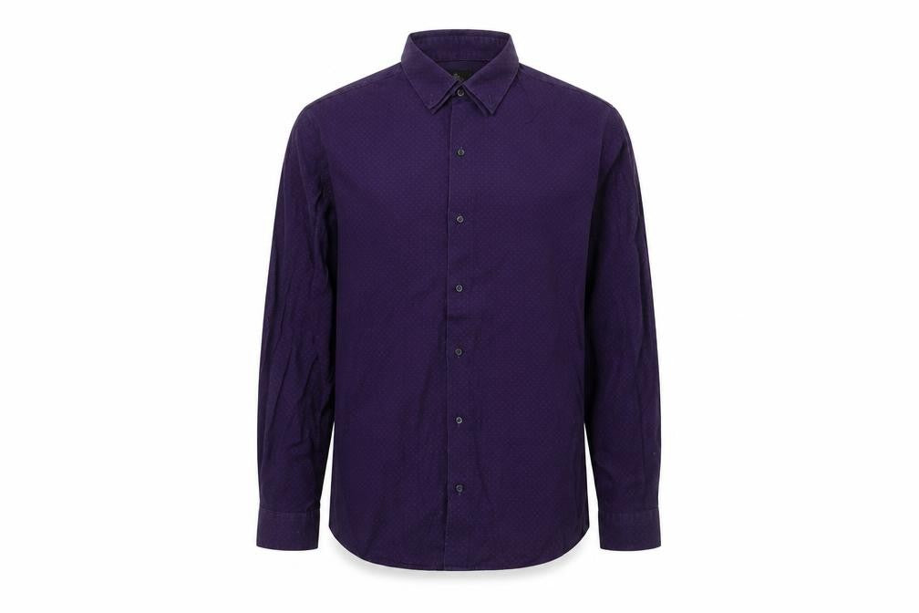 Next Men’s Purple Slim Fit Long Sleeve Cotton Button-Up Shirt Size L