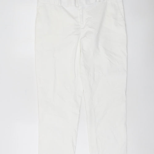 Banana Republic Women’s White Chino Hampton Trousers Size 10 Slim Fit