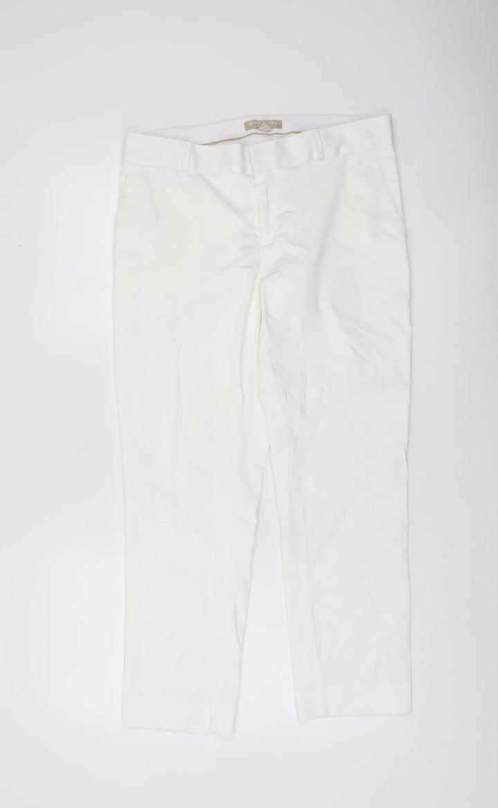 Banana Republic Women’s White Chino Hampton Trousers Size 10 Slim Fit