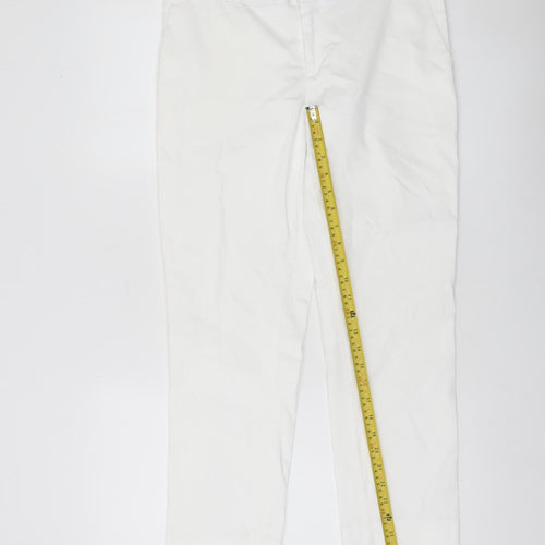 Banana Republic Women’s White Chino Hampton Trousers Size 10 Slim Fit