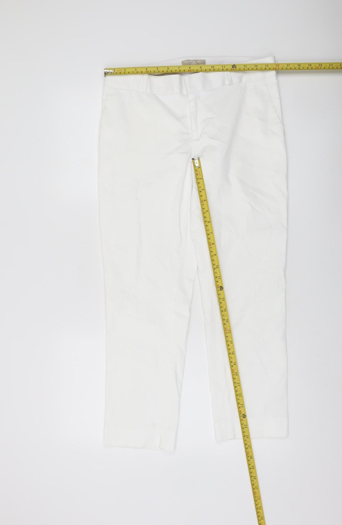 Banana Republic Women’s White Chino Hampton Trousers Size 10 Slim Fit