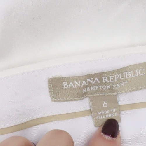 Banana Republic Women’s White Chino Hampton Trousers Size 10 Slim Fit