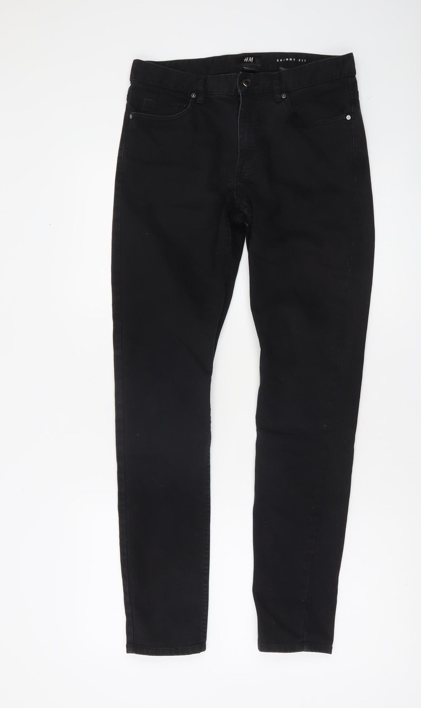 H&M Men's Black Slim Fit Skinny Jeans Size 29 Trousers