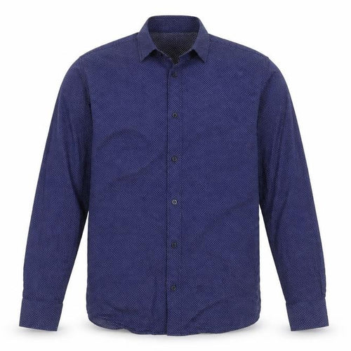 Dunnes Stores Men's Blue Slim Fit Long Sleeve Button-Up Shirt Size L