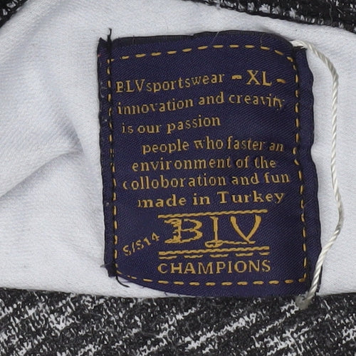 BIGLIVER Men's Grey High Neck Pullover Sweatshirt XL Logo Zip Pockets
