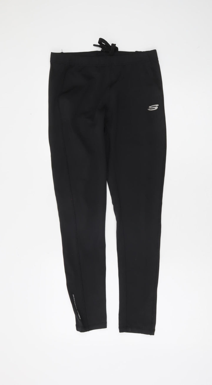 Skechers Sport Womens Black Leggings Size S Drawstring Waist