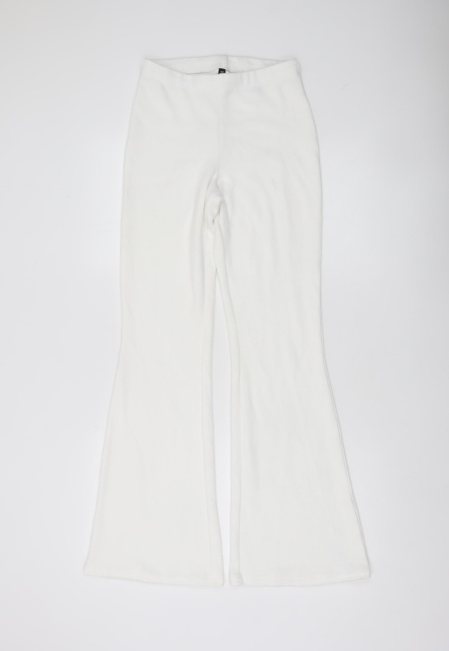 H&M Divided Womens White Flared Fleece Trousers Size 2XS