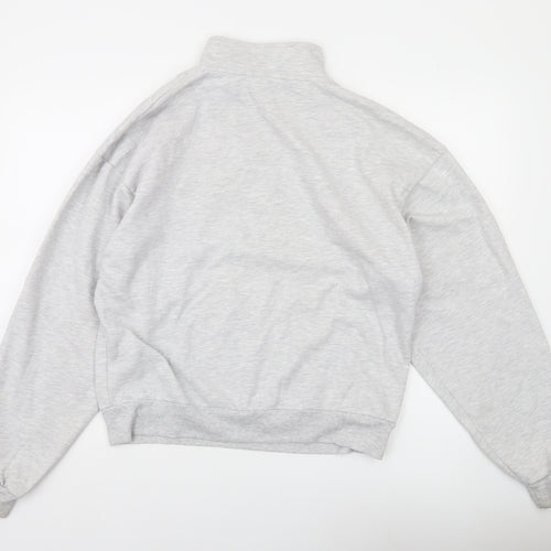 ASOS Design Women's Grey 1/4 Zip Sweatshirt UK 8 Cotton Blend