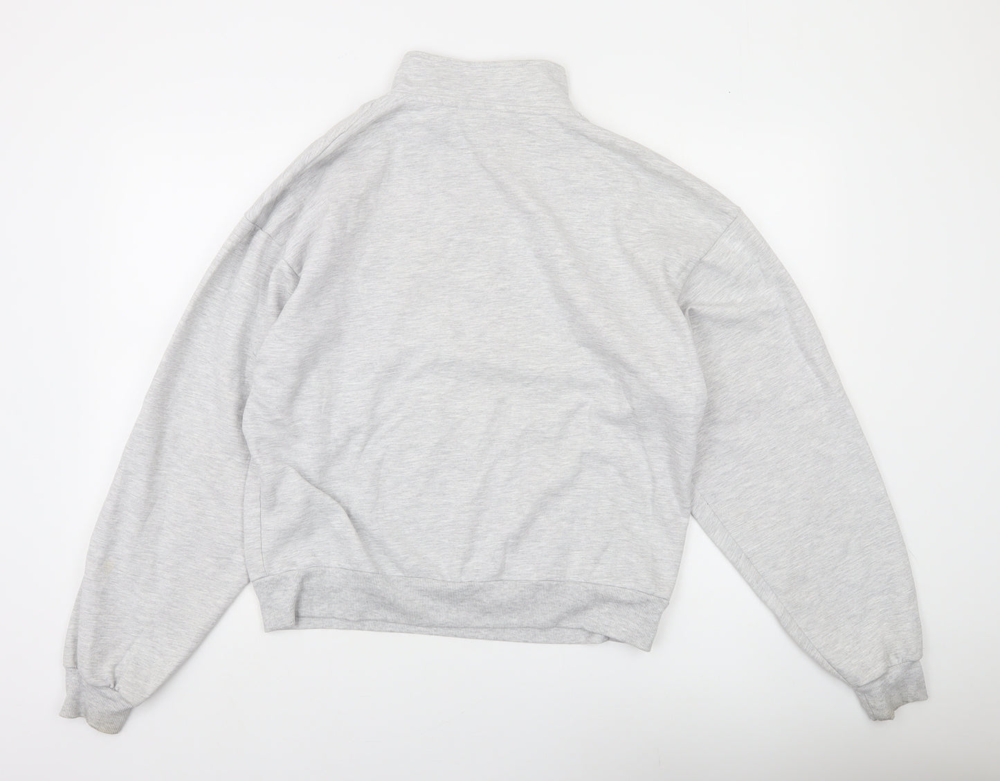 ASOS Design Women's Grey 1/4 Zip Sweatshirt UK 8 Cotton Blend
