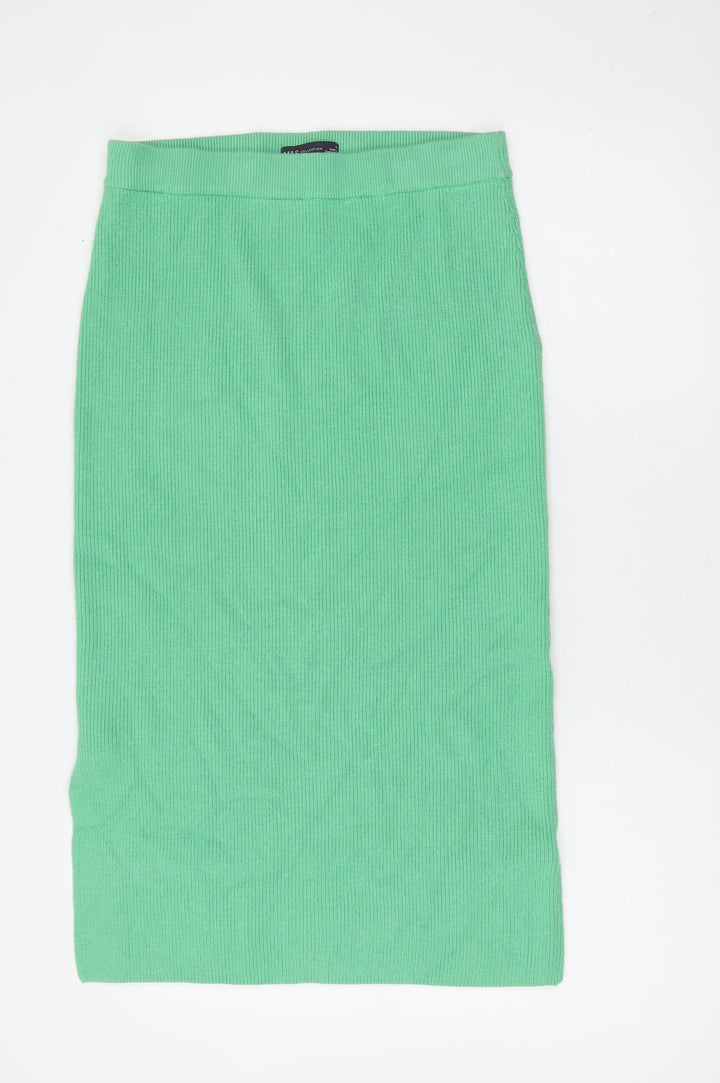 Marks and Spencer Women’s Green Rib Knit Midi Pencil Skirt Size M