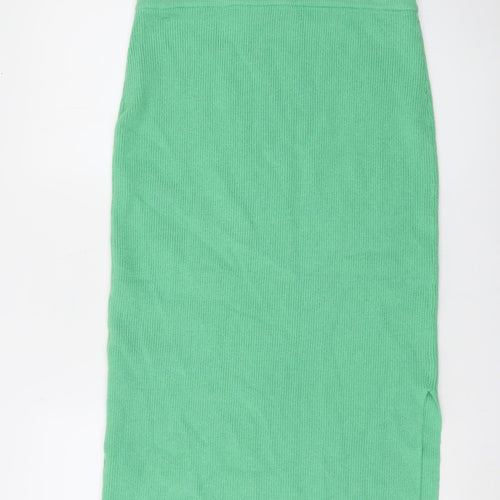 Marks and Spencer Women’s Green Rib Knit Midi Pencil Skirt Size M