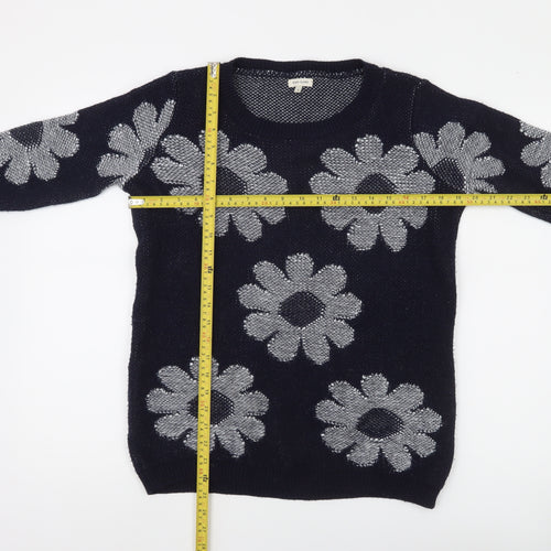 River Island Women’s Blue Floral Knit Jumper Size 6