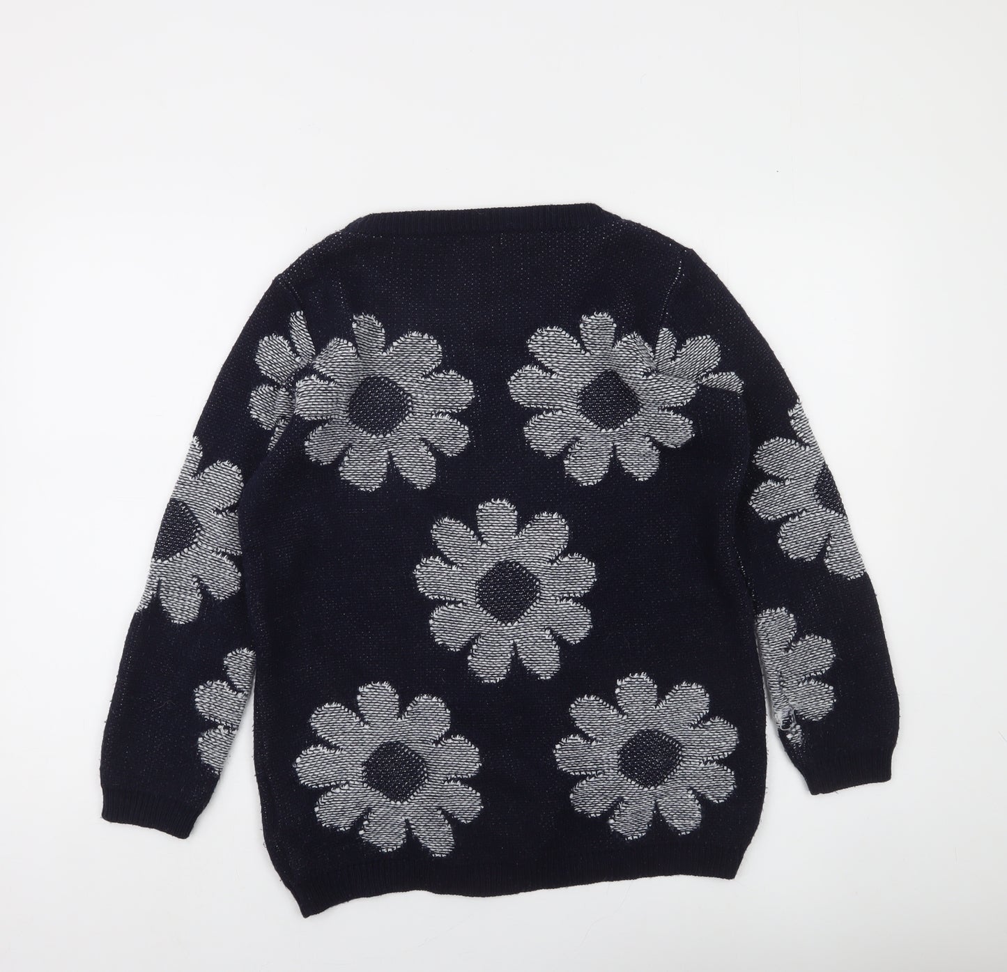 River Island Women’s Blue Floral Knit Jumper Size 6