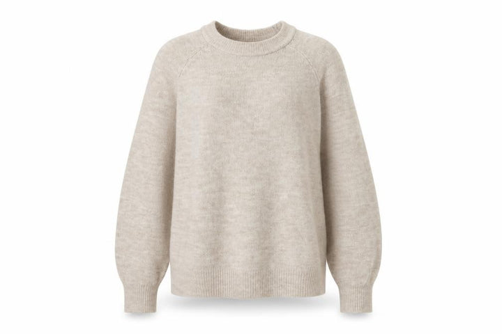 Pull&Bear Women’s Beige Knit Crew Neck Jumper Size 8