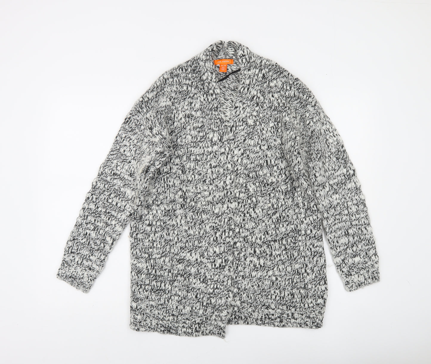 Joe Fresh Women’s Grey Chunky Knit V-Neck Open Cardigan XS