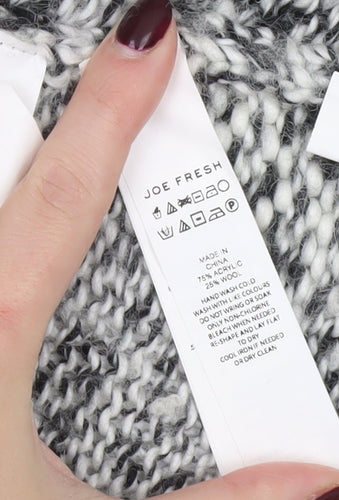 Joe Fresh Women’s Grey Chunky Knit V-Neck Open Cardigan XS