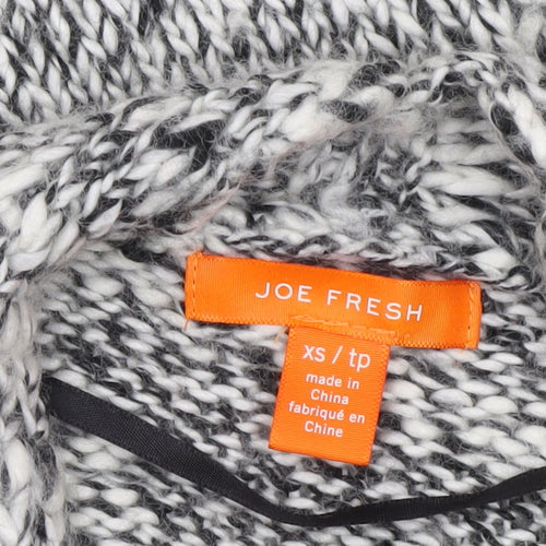 Joe Fresh Women’s Grey Chunky Knit V-Neck Open Cardigan XS