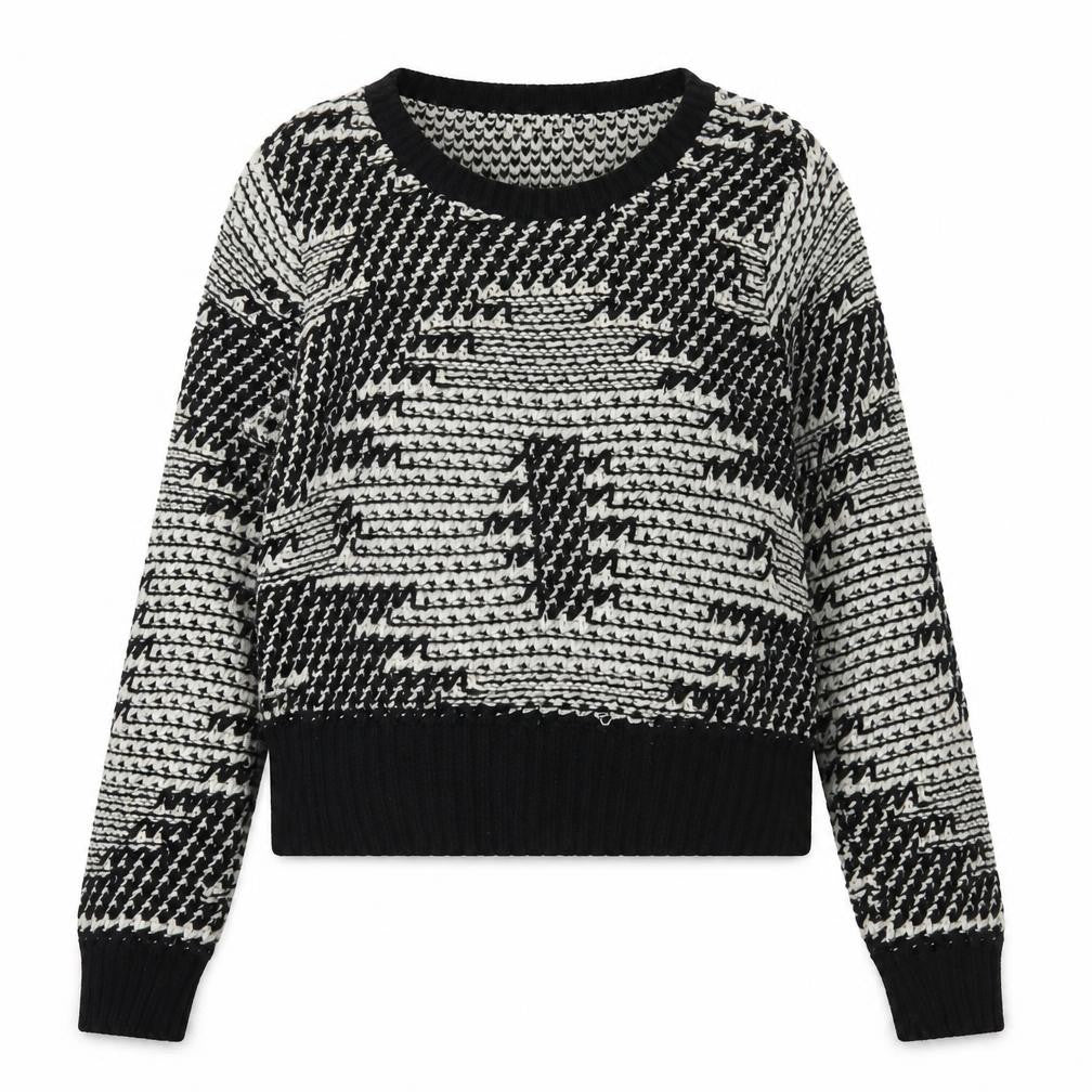 Dorothy Perkins Womens Black White Geometric Knit Jumper Size 12