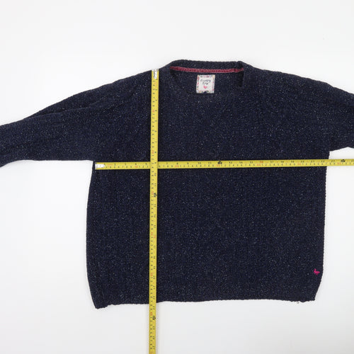 Country Rose Women's Blue Glitter Knit Pullover Jumper Size M