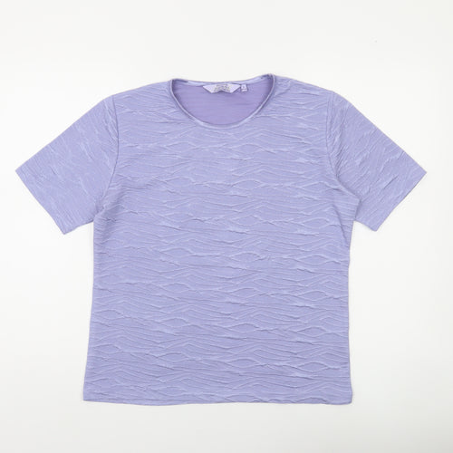 Honor Millburn Womens Purple Short Sleeve Stretch T-Shirt Size S 10-12